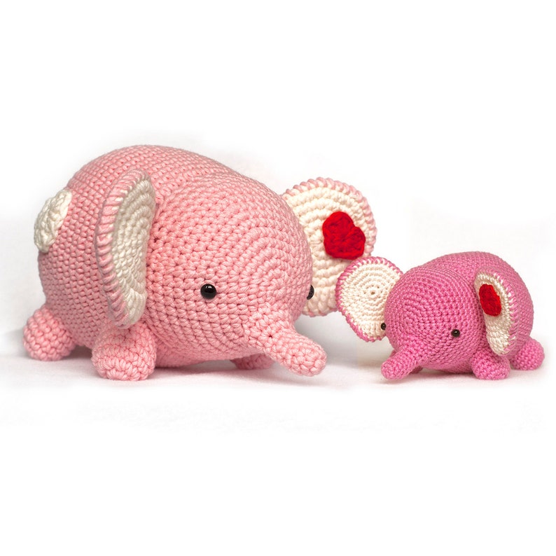 Crochet Pattern elephant amigurumi PDF love valentine image 1