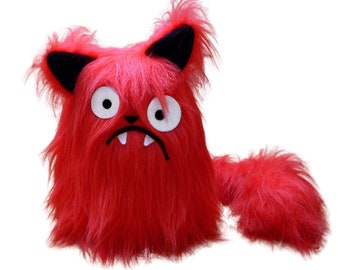 Boris the red cat pattern stuffed animal PDF - sewing with faux fur tutorial