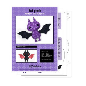 Bat softie sewing pattern PDF image 4