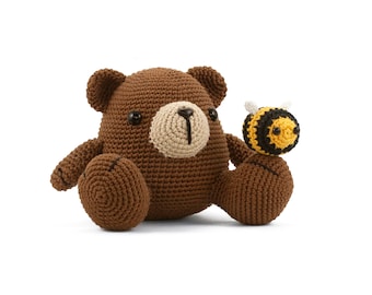 Bob the Bear & Buddie  the Bee Amigurumi Toy Crochet Pattern PDF