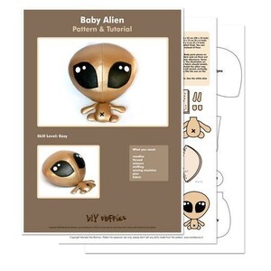 Alien Baby plush soft toy sewing Pattern PDF image 4