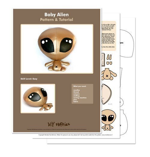 Alien Baby Plush Soft Toy Sewing Pattern PDF - Etsy