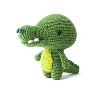 Padrão de crochê amigurumi Toto, o Crocodilo em PDF