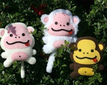Fluffy Monkey sewing Pattern - PDF - Sew a stuffed animal toy pattern beginners