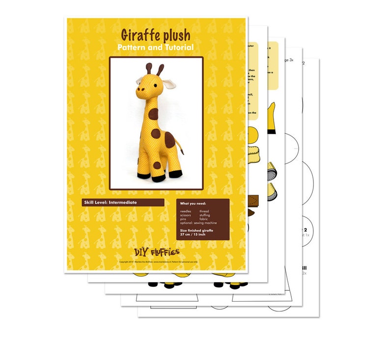 Sewing pattern Giraffe PDF image 3