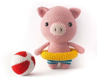 Billie the Pig amigurumi toy crochet pattern PDF