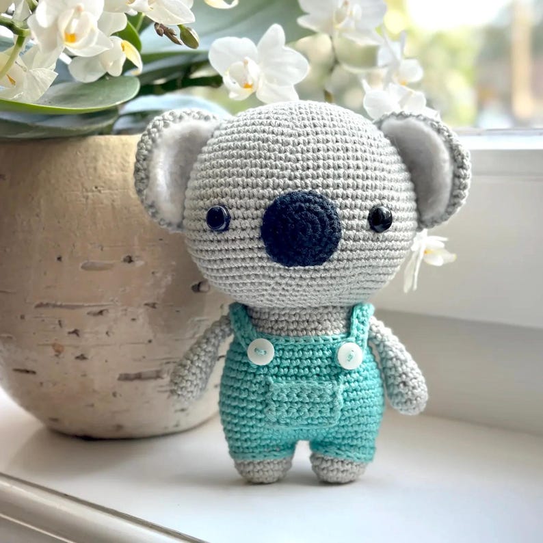 Koala Amigurumi Crochet Pattern (PDF) – Gardening Overalls Toy image 7