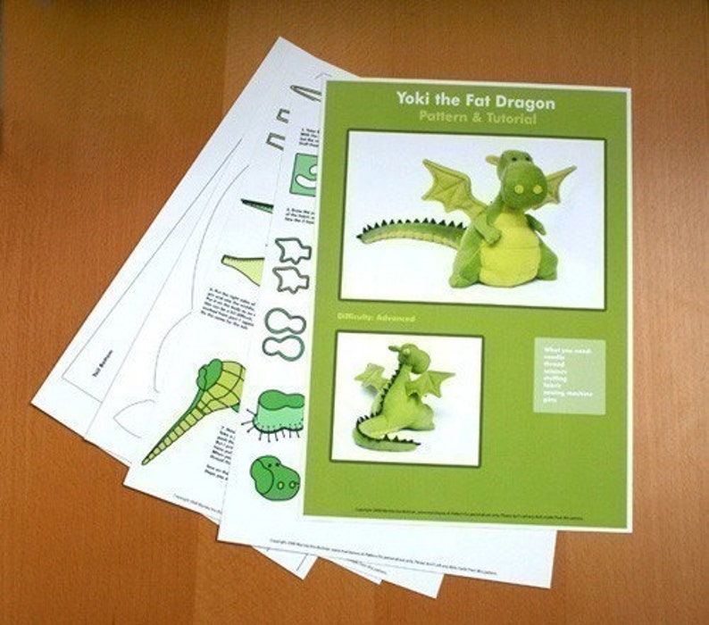 Yoki The Fat Dragon Sewing Pattern PDF image 3