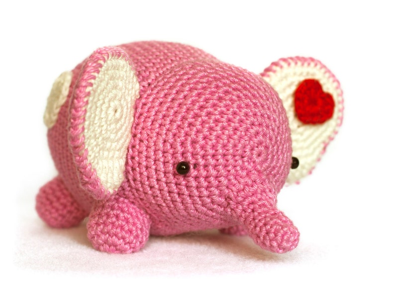 Crochet Pattern elephant amigurumi PDF love valentine image 2