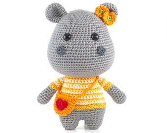 Hannah the Hippo Amigurumi crochet pattern - PDF