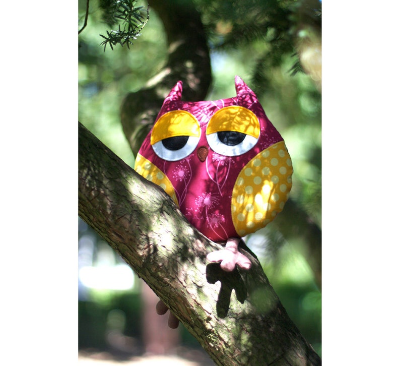 Sleepy owl softie sewing pattern owl soft toy PDF image 2