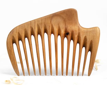 Wooden Hair Comb Personalized Gift for Girlfriend Comb for Curly Hair Wife Birthday Gifts Gift for Wife Personalized Gift for Her (Wave)