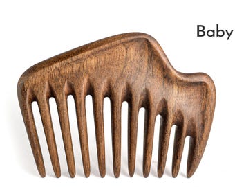 Personalized Wooden Hair Comb for Kids Custom Engraved Natural Wood Hair Comb Hair Care Gift Wooden Comb for Long Hair Wide Tooth Comb