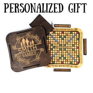 Gepersonaliseerde scrabblespelset Bordspel voor gezin Gepersonaliseerde familiecadeau Verjaardagscadeau Cadeau grootouder Cadeau voor ouders