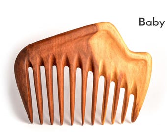 Custom Wooden Hair Comb for Kids Baby Brush Personalized Natural Hair Comb Unique Gift for Kids Natural Wooden Gift for Hair Care Pear