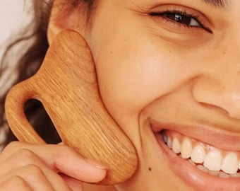 Skin-Care Gift Wooden Gua Sha Massager for Face and Neck Unique Gift Personalized Gift for Wife Gua Sha Facial Tools Scraping Massage Tool
