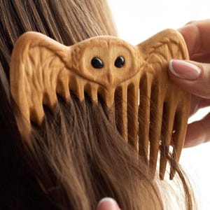 Pear Comb - Jojoba Oil Covered - Wooden Comb - Wood Comb - Wide Tooth Comb - Hair Comb - Handmade Comb - Healthy Hair - Natural Wood (OWL)