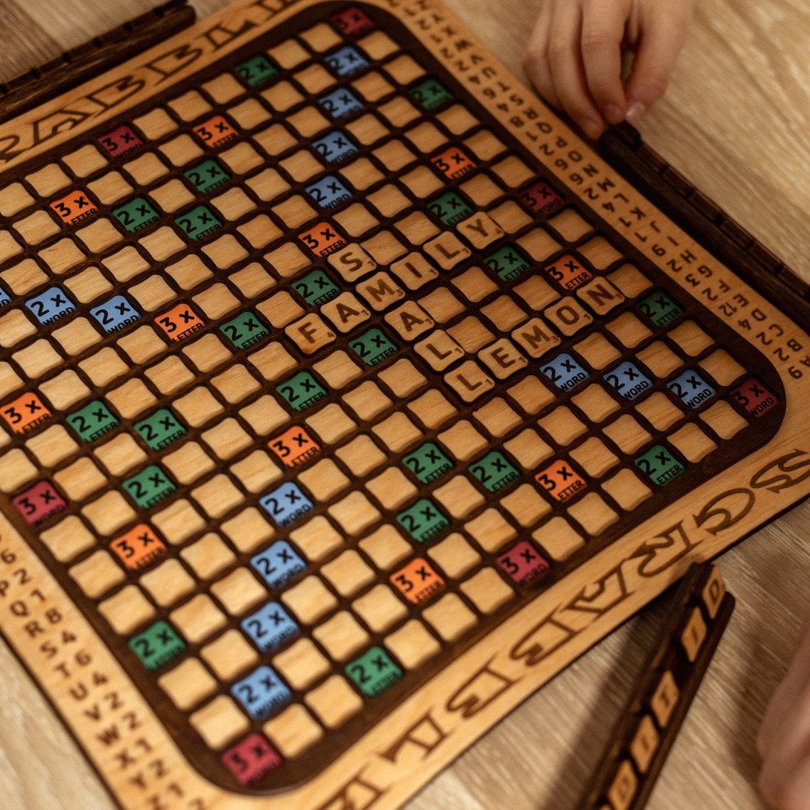 Personalized Scrabble Game Set Board Game for Family Personalized ...
