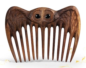 Personalized Gift for Wife Women Wooden Hair Comb Girlfriend Birthday Gifts Mom Gift Hair Gifts Wooden Anniversary Gift for Women (Owl)