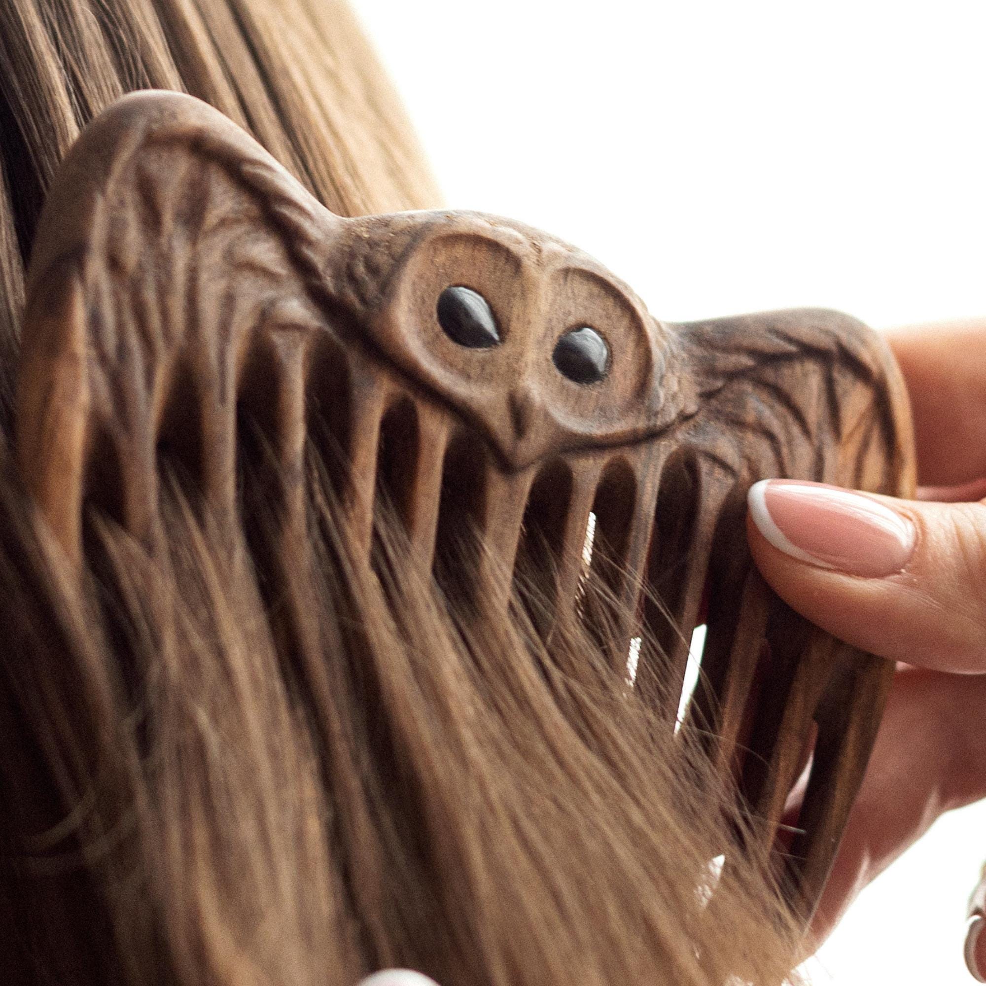 Walnut Comb - Jojoba Oil Covered - Wooden Comb - Wood Comb - Wide Tooth Comb - Hair Comb - Handmade Comb - Healthy Hair - Natural Wood (OWL)