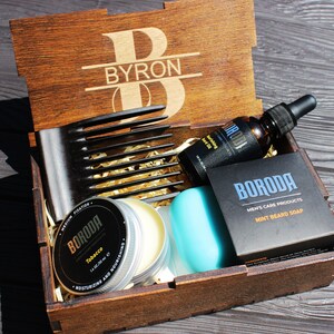 Natural Beard Gift Set Gifts for Men Gifts for Him Man Care Package Self Care for Men Gift Box for Men Natural Beard Grooming Kit Bone Comb