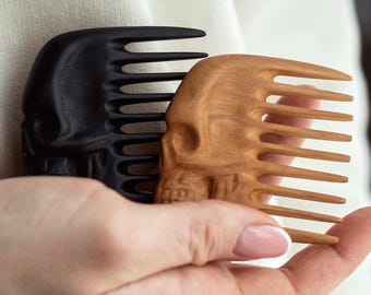 2 pcs Wooden Mens Beard Comb Personalized Gift for Husband Birthday Gifts Groomsman Gift Beard Gifts Gift for Him Skull Beard Comb