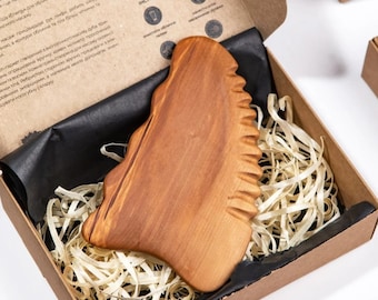 Natural Lymphatic Drainage Too Wooden Gua Sha Massager for Face & Body Facial Sculpting Anti-Aging Relaxing Self-Care Gift Skincare Tool