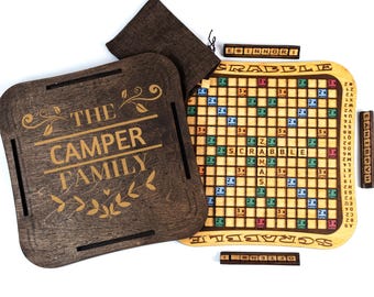 Scrabble Board Game for Family Personalized Family Gift Best Family Board Game, Board Games for Adults Brain Game
