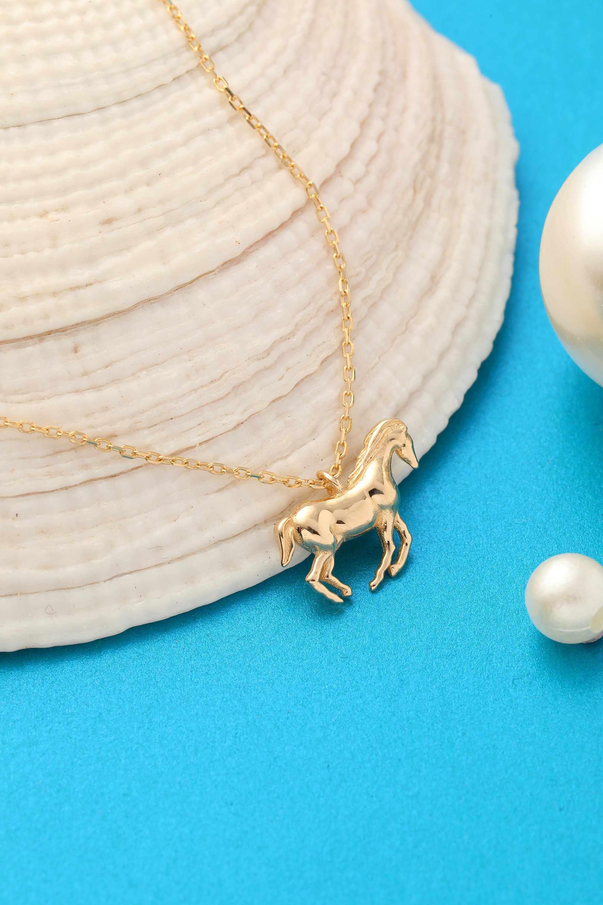 Buy Horse Necklace, 14K Solid Gold Horse Necklace