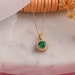 14K Gold Emerald Necklace, Minimalist Emerald Necklace, 14K Solid Gold ...