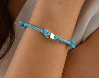 Personalized Bracelet, 14K Solid Gold Cube Bracelet, Dainty initial Cube Bracelet, Minimalist Personalized Cube Bracelet, Birthday Gift