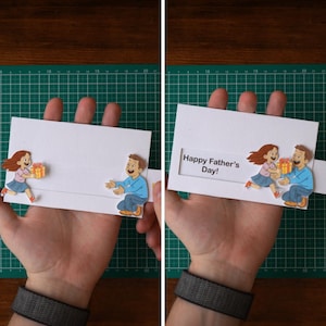 Carte de voeux DIY pour la fête des pères - carte pop-up fabriquée à la main (modèles imprimables + tutoriel)