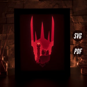 Modèles DIY Lightbox - Inspiré des conceptions SVG et PDF Journey to Mountain of Fate pour une décoration unique - Cadeau parfait pour les fans de fantasy