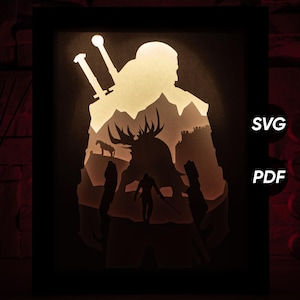 Modelli fai da te per light box Hunter (PDF per la stampa + SVG per macchine da taglio) + Video tutorial su come realizzare una shadow box