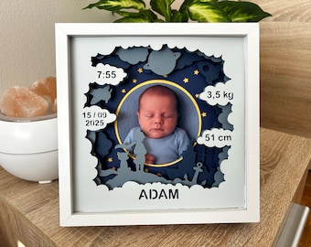 Gepersonaliseerde babylijst voor jongen - SVG-sjablonen met lagen + alfabet voor personalisatie + tutorials 'Hoe maak je het' en 'Aanpassen'