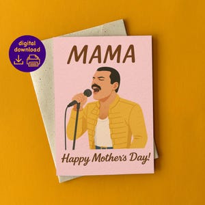 Cartão engraçado para o Dia das Mães – Cartão de felicitações para impressão feito à mão para a MÃE – PDF e JPG + modelo de envelope bônus – Download instantâneo