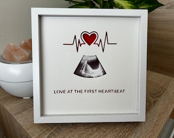 Echografie fotolijst SVG-sjabloon | 3D gelaagde papier gesneden schaduwdoos | DIY babyherinnering