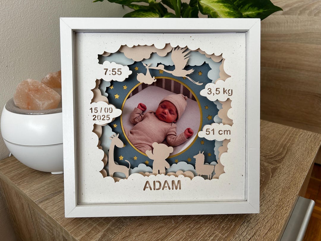 Personalized Newborn Baby Frame - SVG Templates + Alphabet for ...