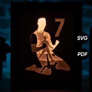 Szablony skrzynek świetlnych Cristiano DIY (PDF do drukowania + SVG do maszyn tnących) + samouczek wideo „Jak zrobić skrzynkę cieni”