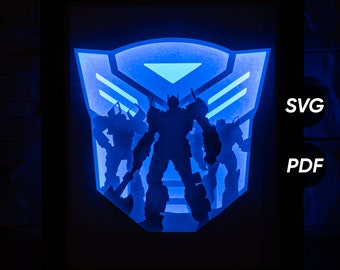 Robots DIY Light Box-sjablonen (pdf om af te drukken + SVG voor snijmachines) + videotutorial hoe Shadow Box te maken