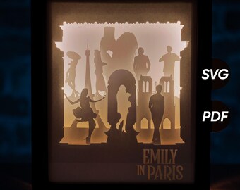 Emily DIY Light Box-sjablonen (pdf om af te drukken + SVG voor snijmachines) + videotutorial hoe je een Shadow Box maakt