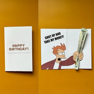 Cartão de felicitações faça você mesmo Take my Money (tutorial + modelos para impressão)