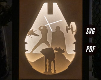 Falcon DIY Light Box Templates (PDF for printing + SVG for cutting machines) + How to Make Shadow Box Video Tutorial