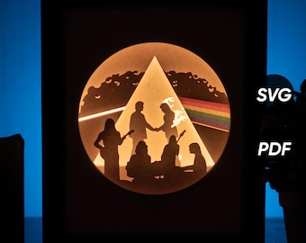 Pink Rock DIY Light Box Templates (PDF for printing + SVG for cutting machines) + How to Make Shadow Box Video Tutorial