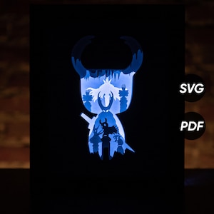 Modelli fai da te per Light Box Game Knight (PDF per la stampa + SVG per macchine da taglio) + Video tutorial su come realizzare una Shadow Box