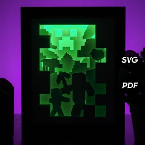 Block Craft DIY Light Box Templates (PDF for printing + SVG for cutting machines) + How to Make Shadow Box Video Tutorial