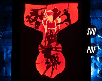 Superhero DIY Light Box Templates (PDF for printing + SVG for cutting machines) + How to Make Shadow Box Video Tutorial