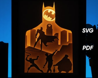 Night Knight DIY Light Box-sjablonen (pdf om af te drukken + SVG voor snijmachines) + videotutorial over het maken van een Shadow Box