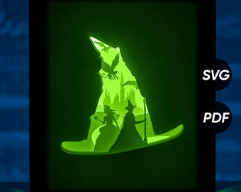 Wicked DIY Light Box Templates (PDF for printing + SVG for cutting machines) + How to Make Shadow Box Video Tutorial
