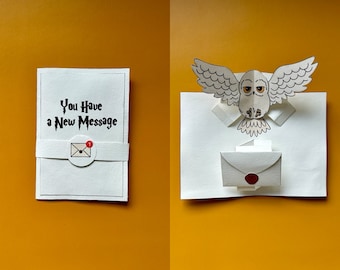 DIY-uitnodigingskaart - uil met letter (zelfstudie + afdrukbare sjablonen)